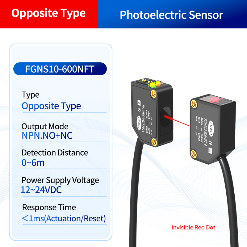 Fotoelektrisk sensorjustering FGNS10-600NFT: Exakt avkänning, säker och stabil för industrin