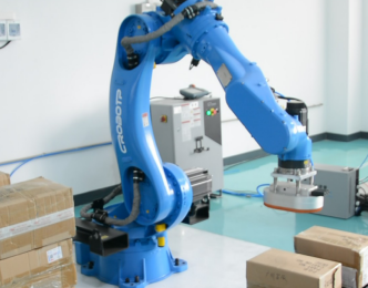 Papperslåda packar upp och palletiserar, lätt att hantera!  3D Vision Technology hjälper dig att sväva