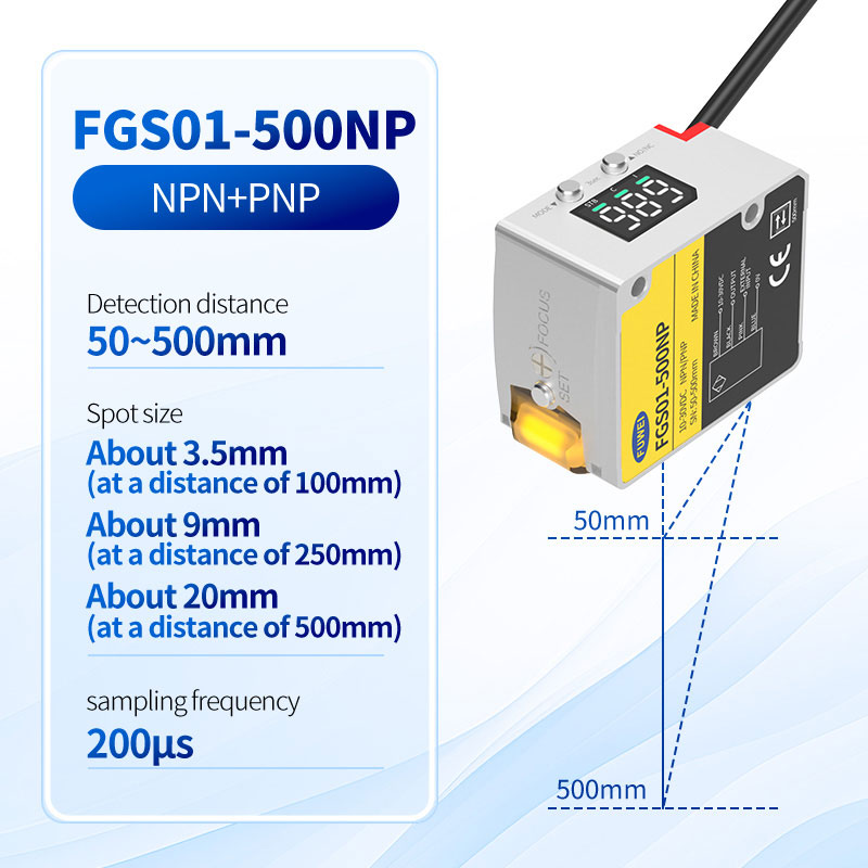 FGS01-500NP Detektionsavstånd 50~500mm Fjärrfärgsensor