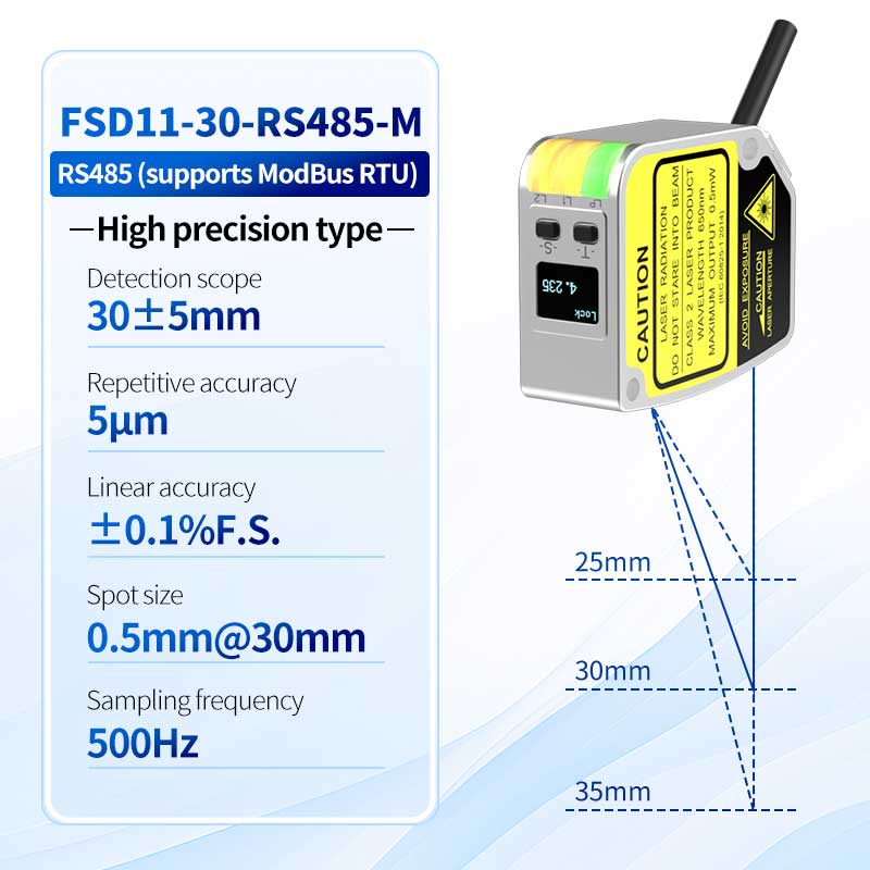 FSD11-30-RS485-M 0,01 mm laseravståndssensor med hög precision